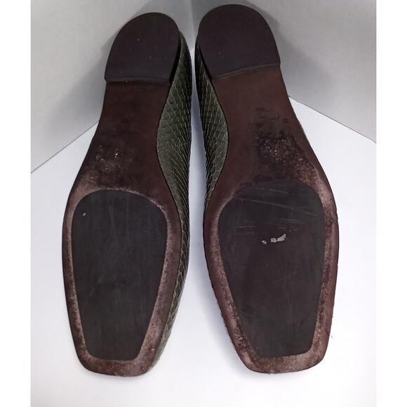 Tory Burch Georgia Olive Snake Print Ballet Flats - Picture 8 of 8